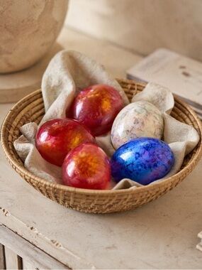 Handmade glass art eggs-iridescent decorative eggs, spring and Easter home decor